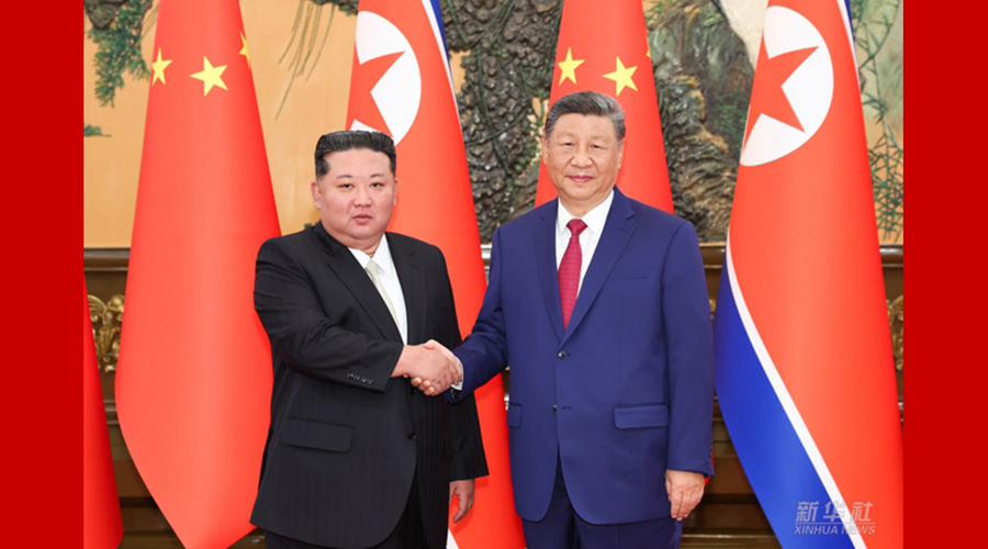 習(xí)近平同朝鮮勞動(dòng)黨總書記、國(guó)務(wù)委員長(zhǎng)金正恩會(huì)談